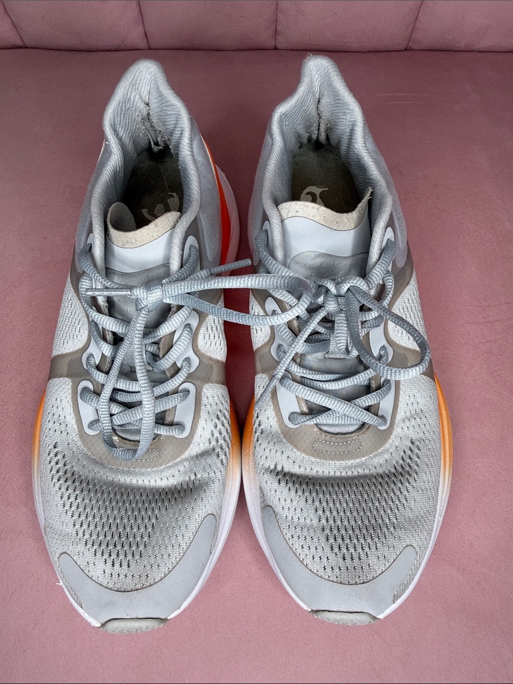 Lululemon Blissfeel Running Shoes Size 9 Vapor Highlight Orange White Sneakers - Picture 11 of 14